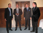 Rmi DELATTE reoit Jean-Franois ROVERATO, Prsident Directeur Gnral du groupe EIFFAGE,  lhtel de ville de Saint-Apollinaire ; aux cts de Louis De BROISSIA et de Ludovic ROCHETTE - 12 fvrier 2007 -