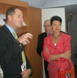 Inauguration du train de la cration d'entreprises  Dijon (sept. 2006).
Jacqueline ESCARD, Trsorier Payeur Gnral, Louis GRILLOT, Snateur de la Cte-d'Or et Rmi DELATTE, Conseiller rgional - Maire.